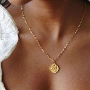 Hart 22” gold chunky chain necklace with Boston mayflower charm